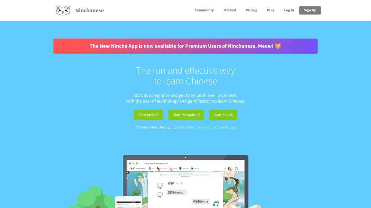 Ninchanese homepage: the fun and effective way to learn Chinese